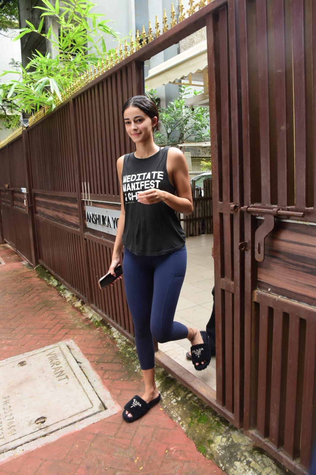 Emerging like a breath of fresh air from her invigorating workout session, Ananya Panday radiated an unmistakable post-exercise glow that seemed to envelop her